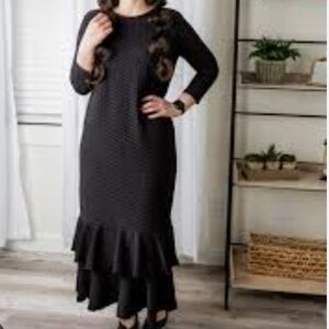 Elegant Black Long Sleeve Dress